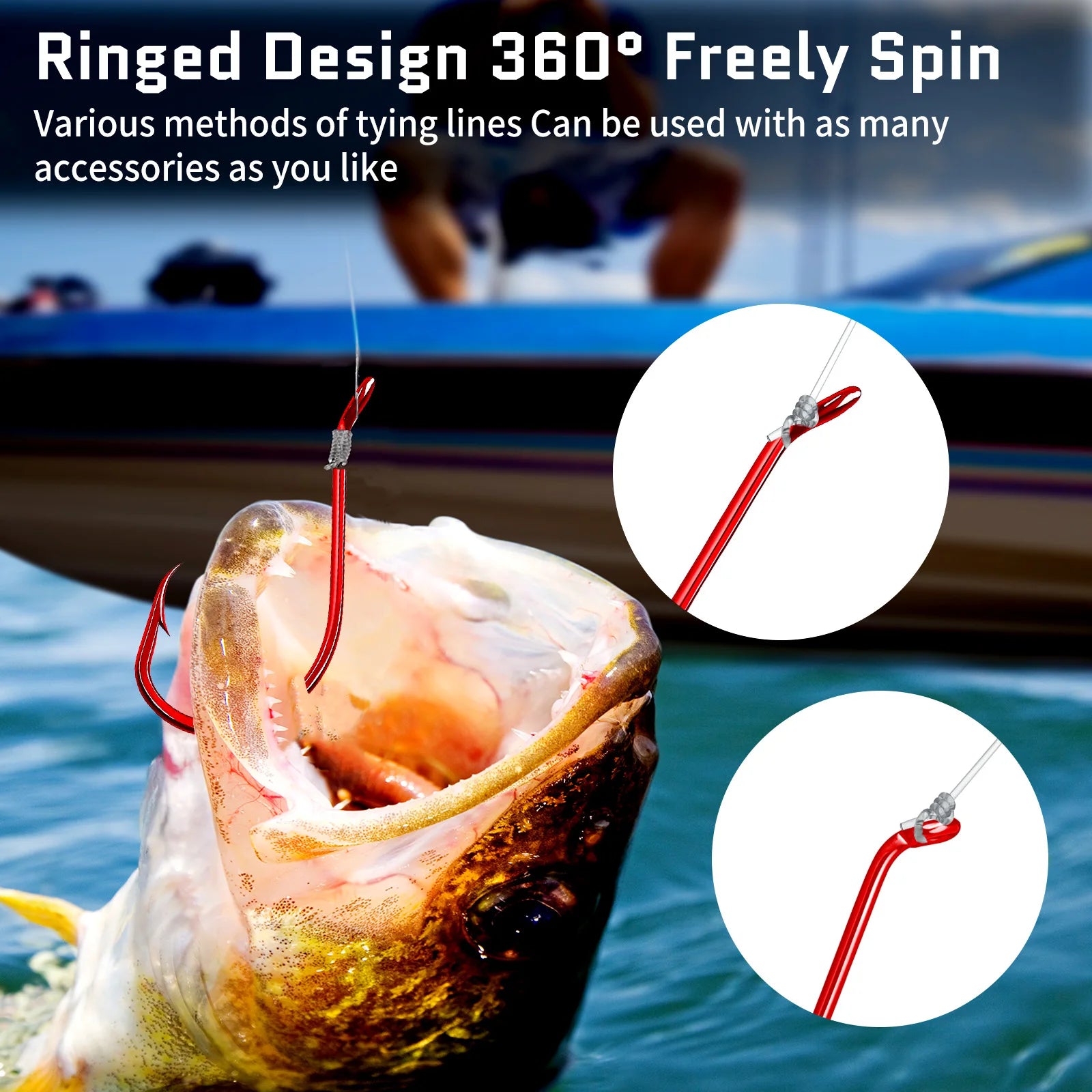 HookUpCo. Red Octopus Circle Hooks, 50-100 PCS - HookUpCo.