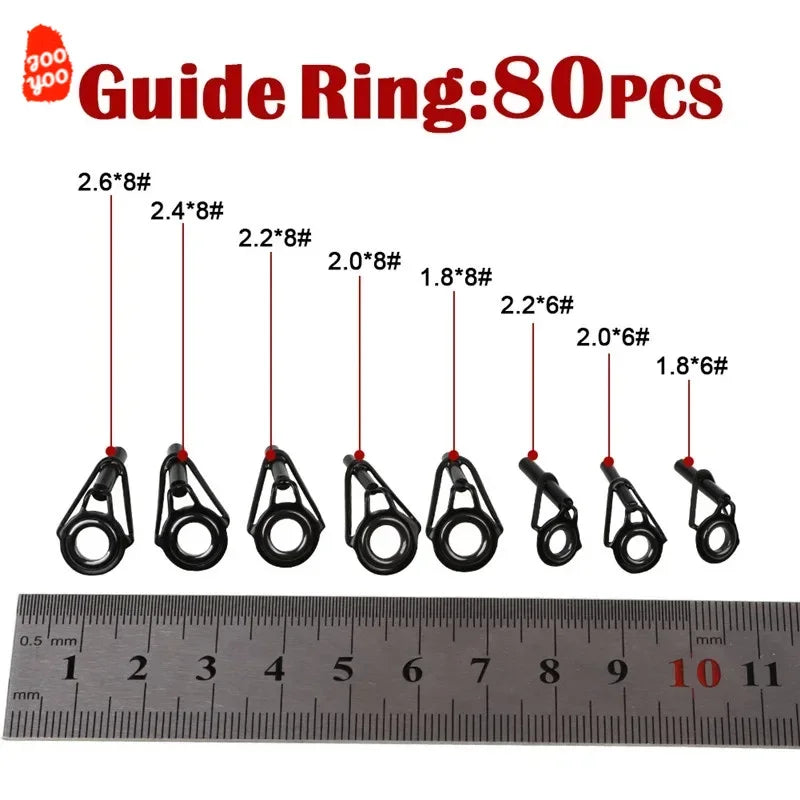 80-Piece Marine Rod Guide Ring Set - HookUpCo.