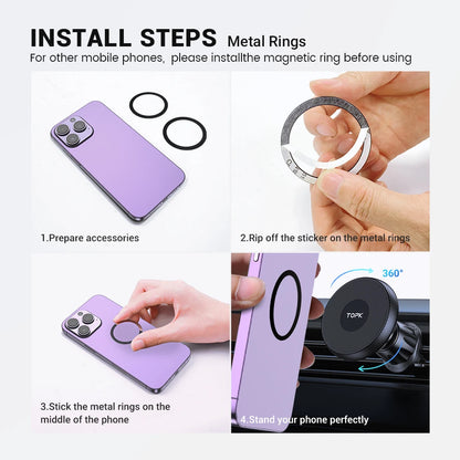 HookUpCo Magnetic Car Phone Stand
