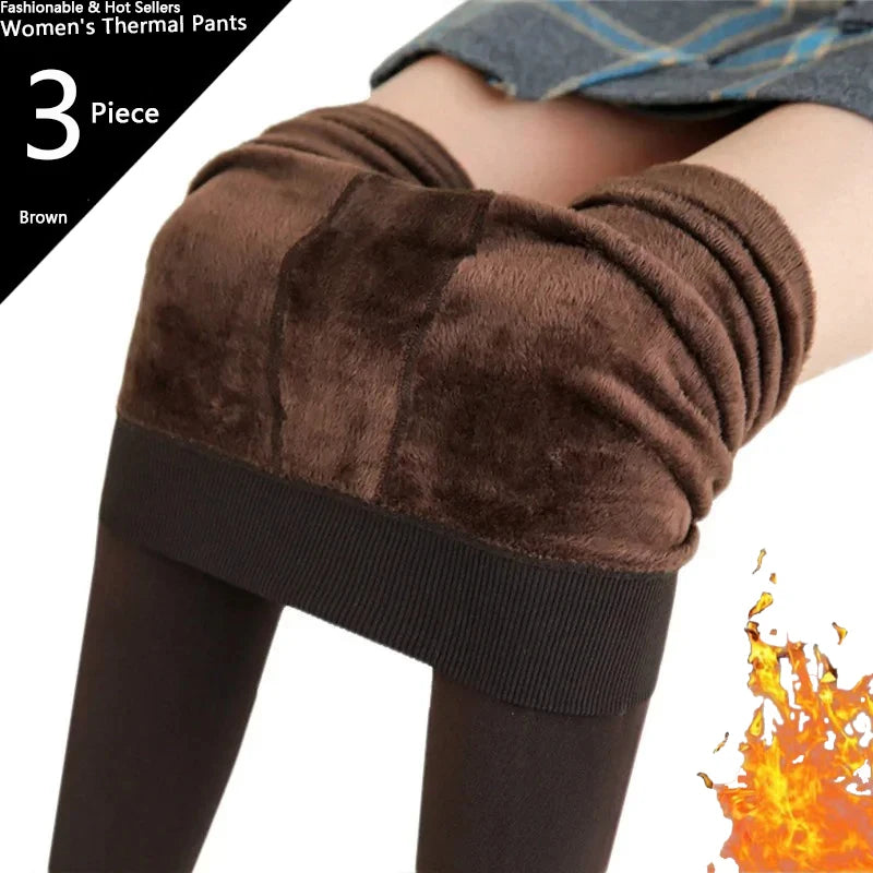 Warm High Waist Velvet Leggings for Women - Casual Comfort