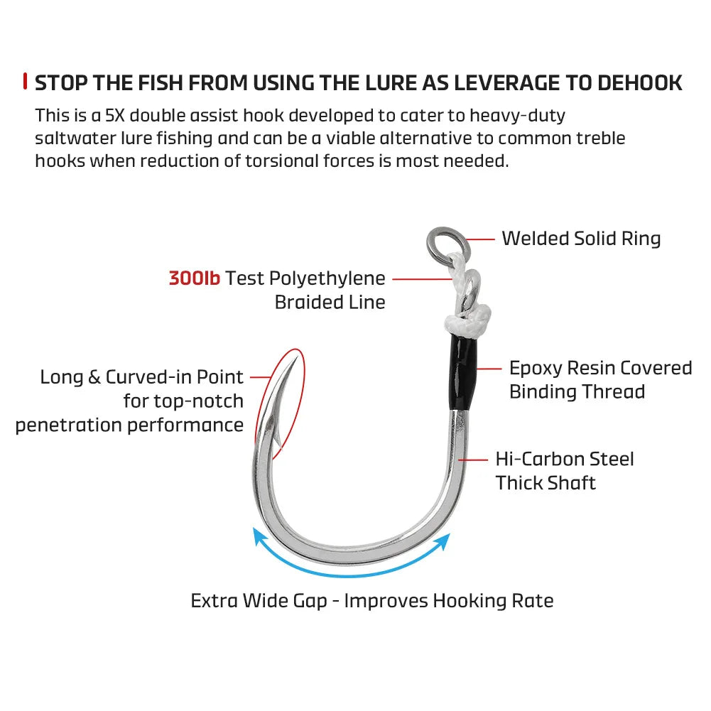 HookUpCo. Saltwater Big Game Single Assist Hook - HookUpCo.