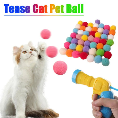 Interactive Plush Ball Launcher Toy for Kittens and Cats