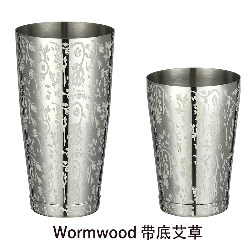 HookUpCo. Etched Pattern Cocktail Shaker Set