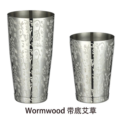 HookUpCo. Etched Pattern Cocktail Shaker Set