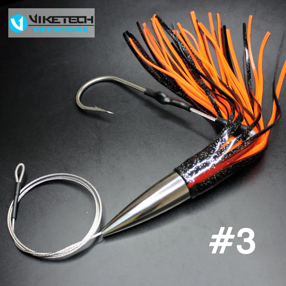 HookUpCo. Stainless Steel Shark Trolling Lures 9.8"