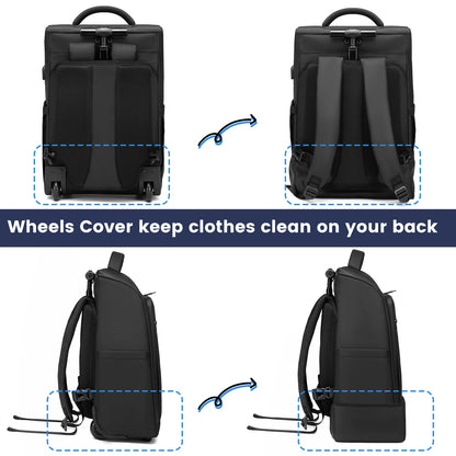 HookUpCo. Water-Resistant Rolling Backpack