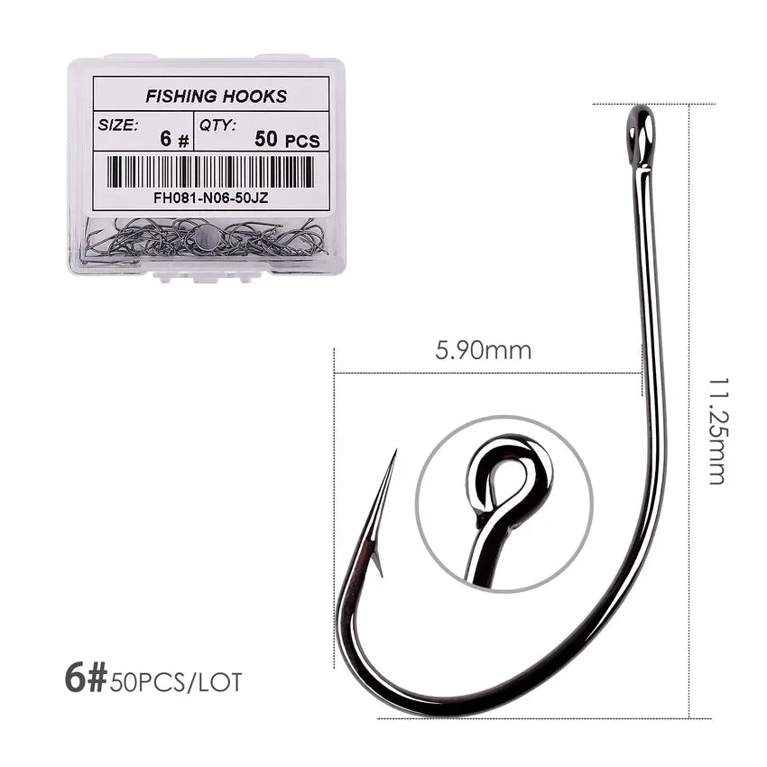 HookUpCo. High Carbon Fishing Circle Hooks 50pcs - HookUpCo.