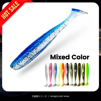 Soft Silicone Shad Worm Fishing Lure for Bass