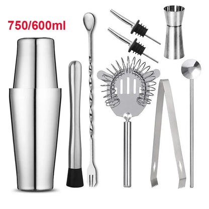 HookUpCo. Stainless Steel Cocktail Shaker Set