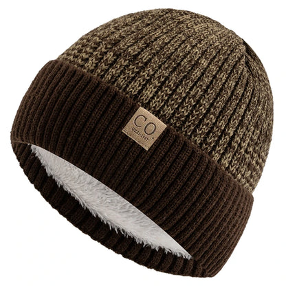 Two-Tone Fur Lined Winter Beanie Hat