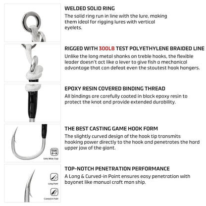 HookUpCo. Saltwater Big Game Single Assist Hook - HookUpCo.
