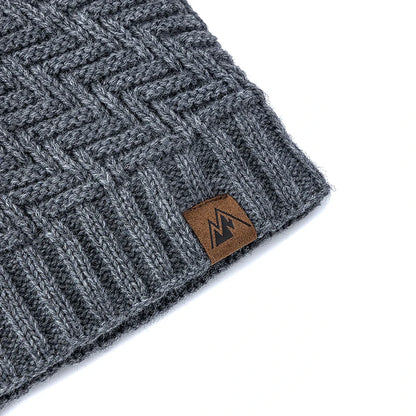 Warm Knitted Beanie with Plush Lining for Outdoors