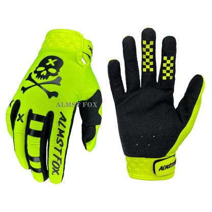 HookUpCo. Fox Skull Touchscreen Motorcycle Racing Gloves