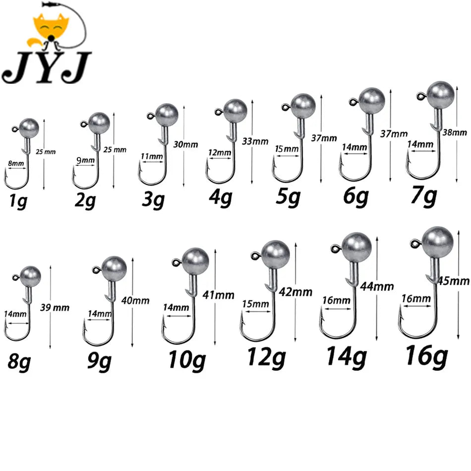 Versatile Jig Head Hooks for Fishing - Multiple Sizes Available