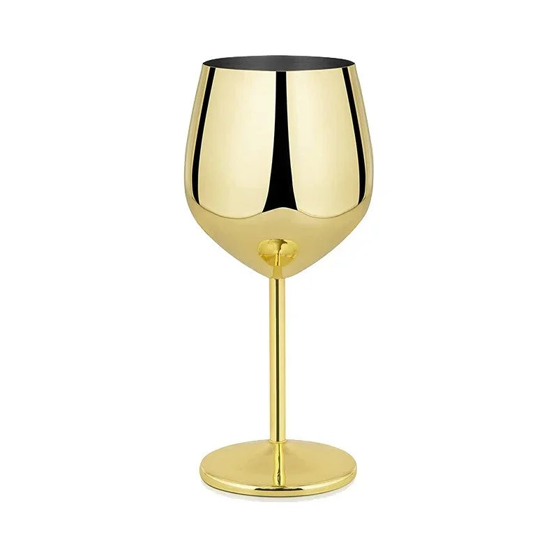 Elegant Stainless Steel Wine Goblet - 500ML