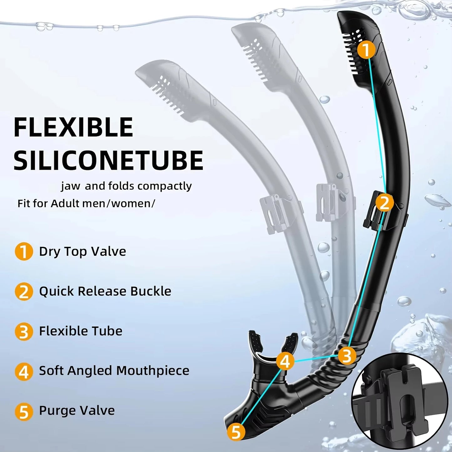 HookUpCo. Dry Snorkel Tube Set