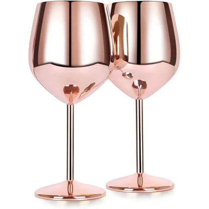Elegant Stainless Steel Wine Goblet - 500ML