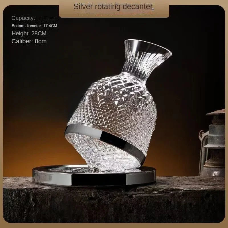 Elegant 360° Rotating Crystal Wine Decanter