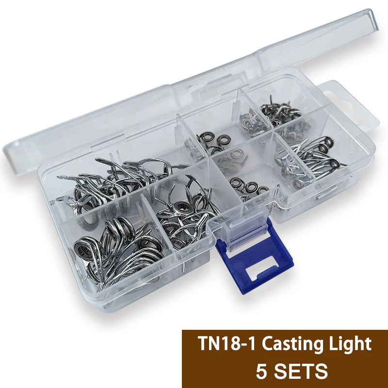 Stainless Steel Fishing Rod Repair Kit - 5 Sets - HookUpCo.