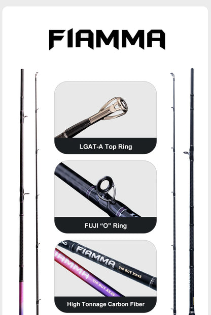 PURELURE FIAMMA Cork Handle Spinning Rod Casting Combo High Carbon Universal Long Throwing Fishing Rod FUJI Ring Fast