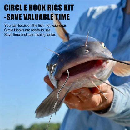 10 Premium Circle Hooks with Steel Leaders for Saltwater Fishing