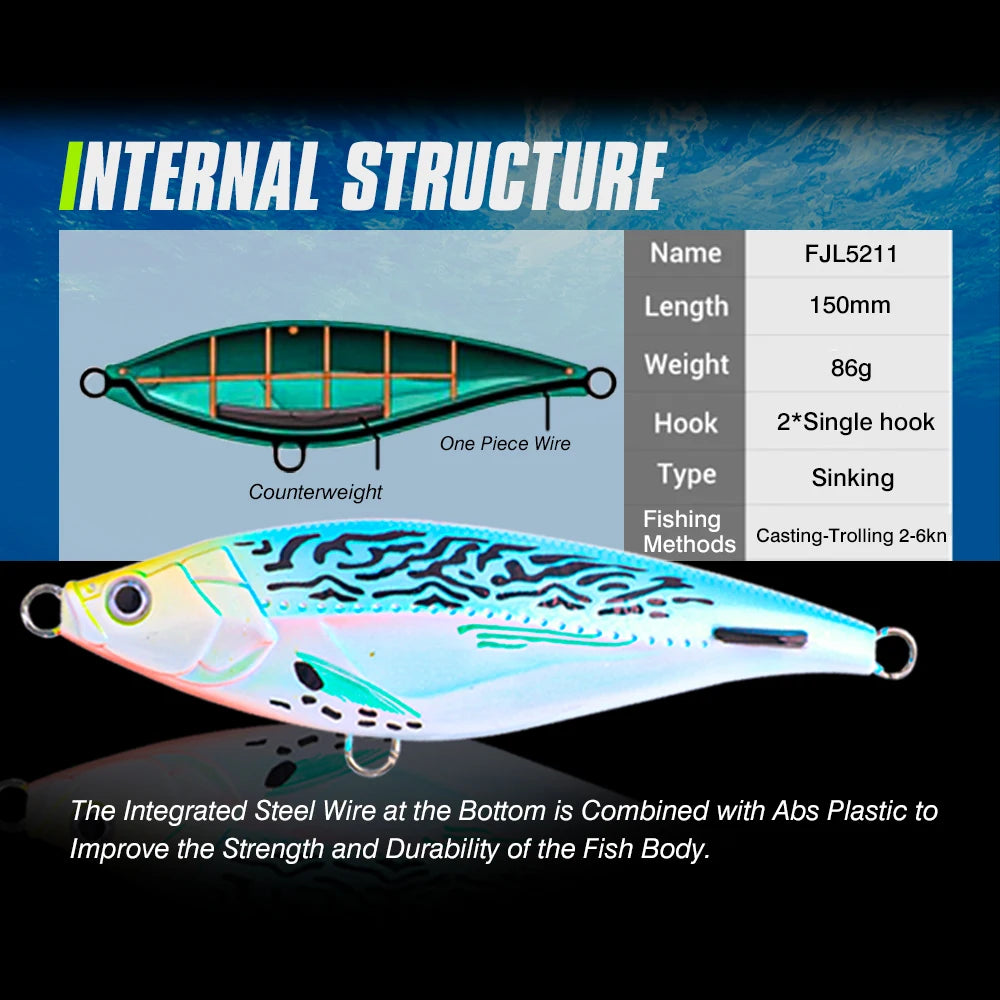HookUpCo. Heavy Sinking Pencil Fishing Lure - HookUpCo.