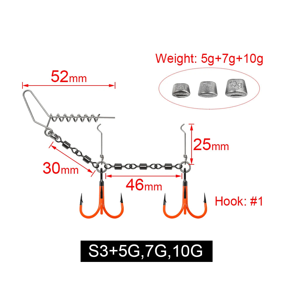 HookUpCo. UV Painted Pike Fishing Stinger Rig - HookUpCo.