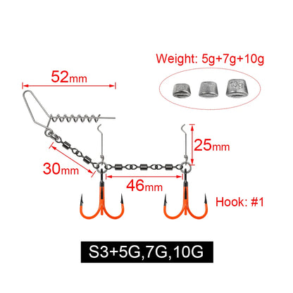 HookUpCo. UV Painted Pike Fishing Stinger Rig - HookUpCo.