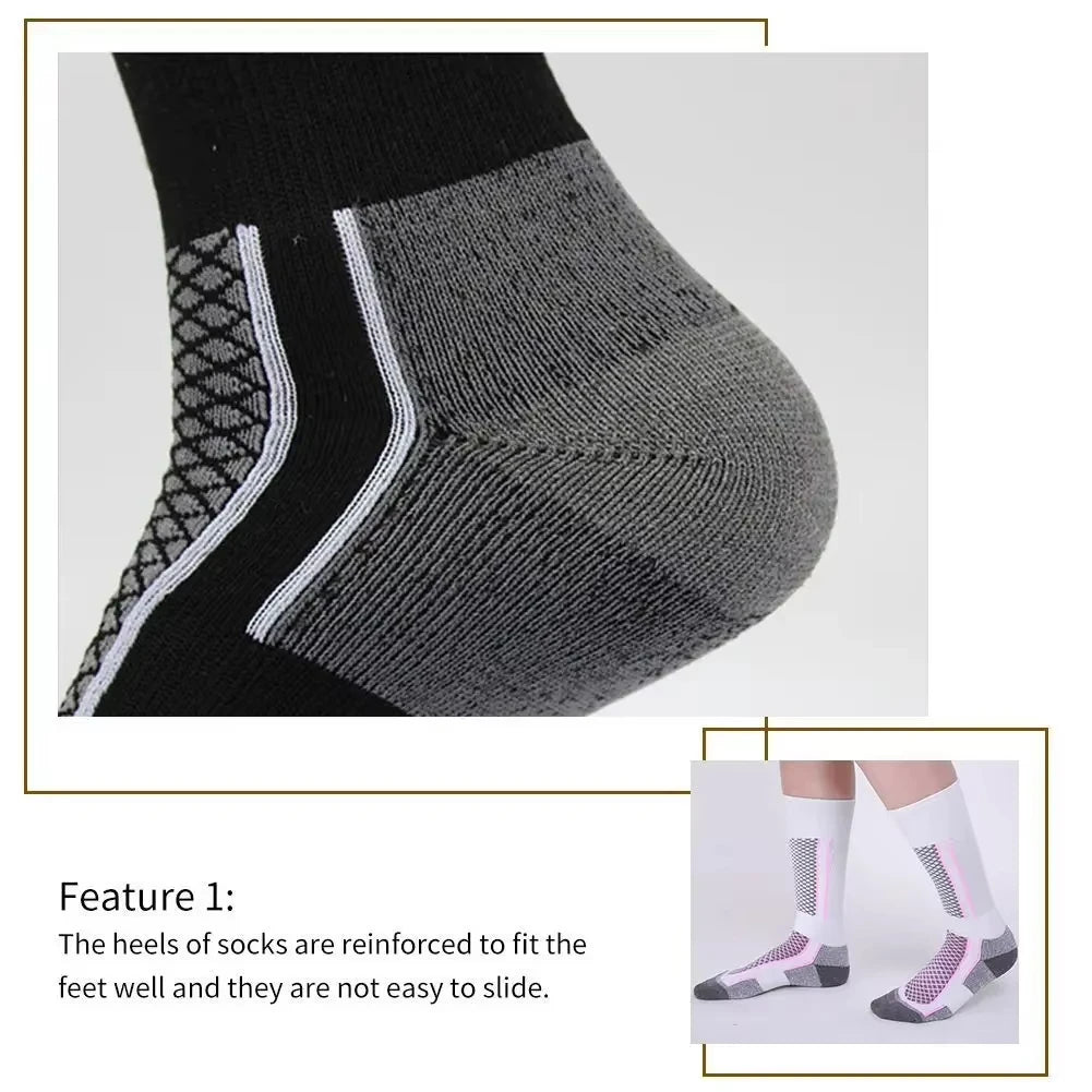 HookUpCo. Warm Thick Ski Socks for Outdoor Sports and Hiking