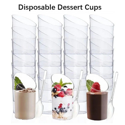 Elegant Plastic Dessert Cups Set