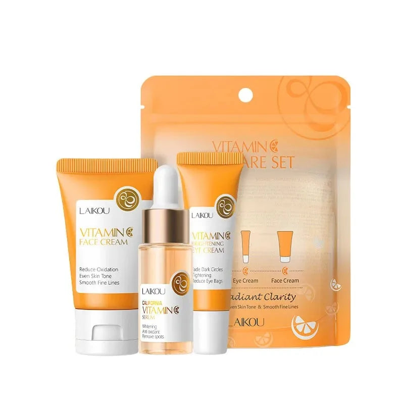 Travel Size Skin Care Sets with Vitamin C & Snail Essence - Hydration, Antioxidants