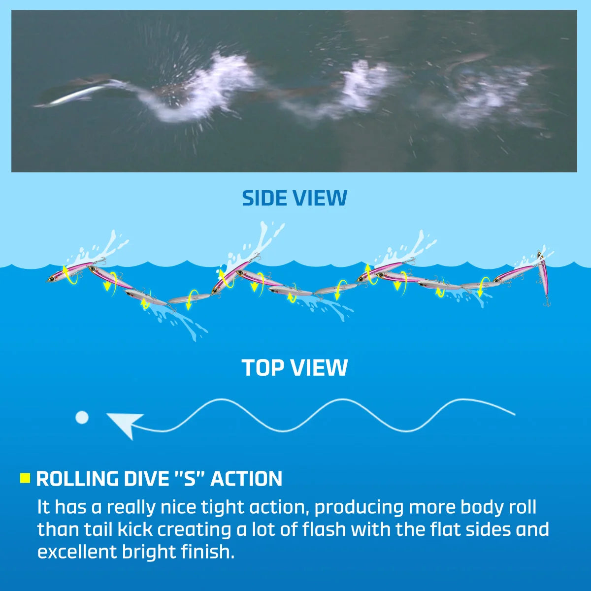Blue Vortex Floating Stickbait for Saltwater Fishing