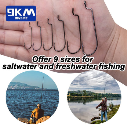 HookUpCo. High Carbon Steel Worm Hooks Set - HookUpCo.