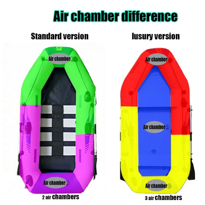 Inflatable Fishing Boats, Slats Bottom PVC 1-7 ppl. Outdoor Water Fun 1.75-3.3m