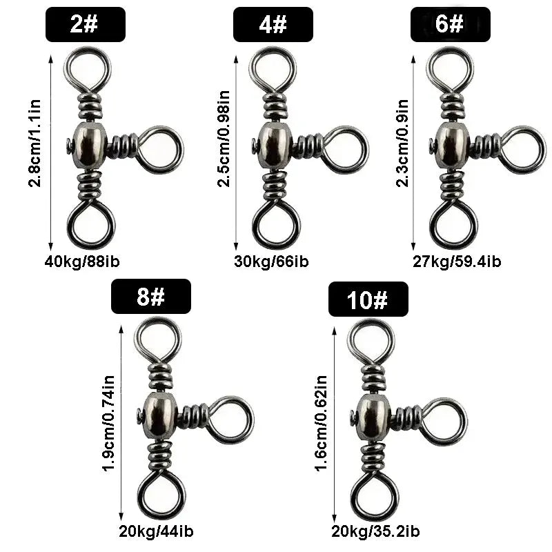 HookUpCo. 50-Piece T-Swivel Fishing Connectors