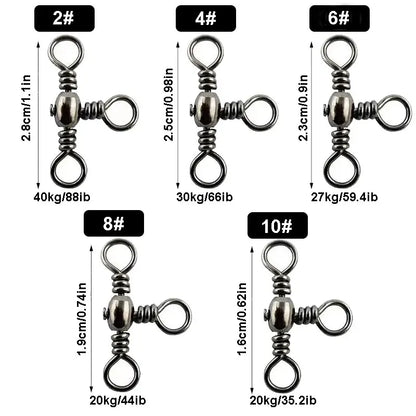 HookUpCo. 50-Piece T-Swivel Fishing Connectors