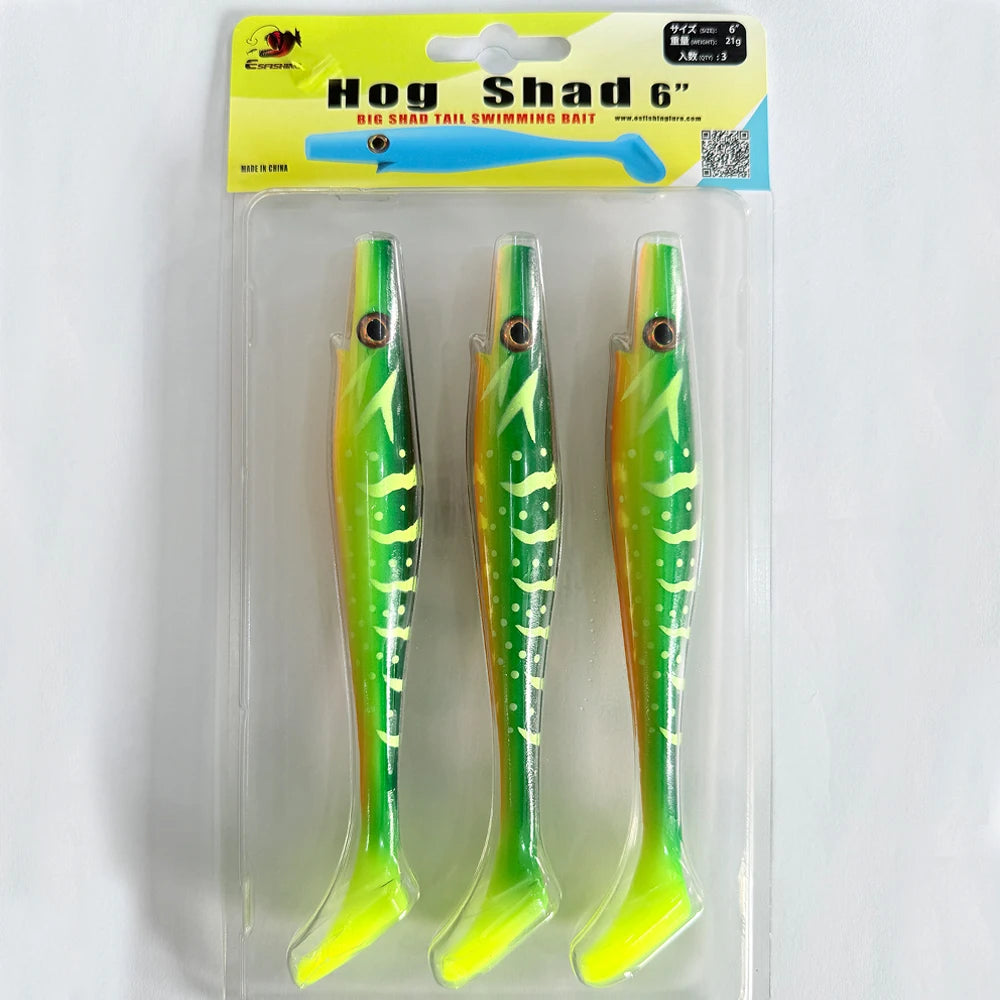 HookUpCo. Hog Shad Soft Lures for Pike Fishing - HookUpCo.
