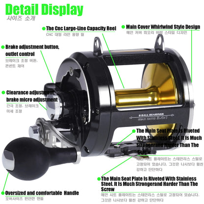 Trolling Fishing Reel 30KG of Drag - TB 12000