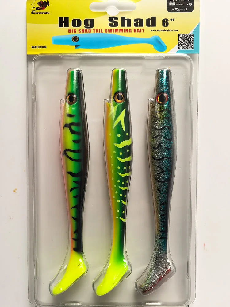 HookUpCo. Hog Shad Soft Lures for Pike Fishing - HookUpCo.