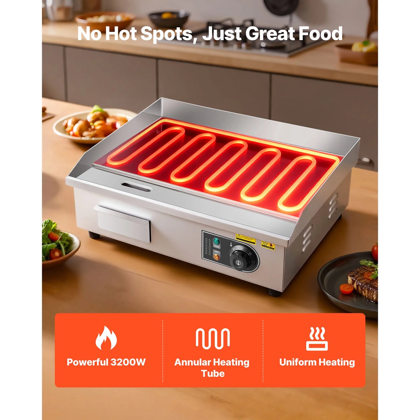 HookUpCo. Stainless Steel Griddle