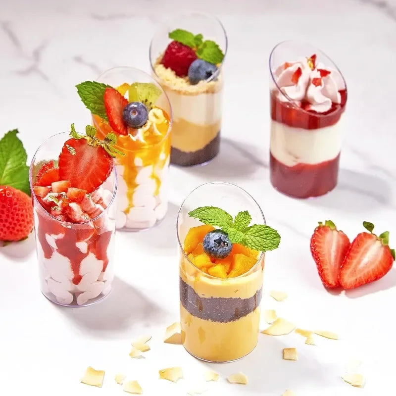 Elegant Plastic Dessert Cups Set