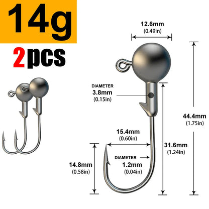 Versatile Jig Head Hooks for Fishing - Multiple Sizes Available