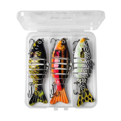 HookUpCo. 3PCS Lifelike Fishing Wobbler Set