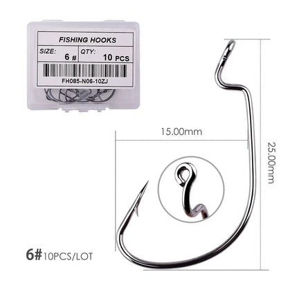 HookUpCo. 10pc Crank Hooks for Carp Fishing - HookUpCo.