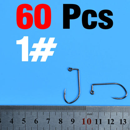 HookUpCo. 60Pcs High Carbon Steel Fishing Hooks - HookUpCo.
