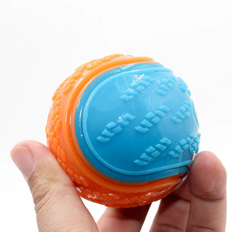 Soft TPR Squeaky Dog Ball Toy for Teeth Cleaning Fun