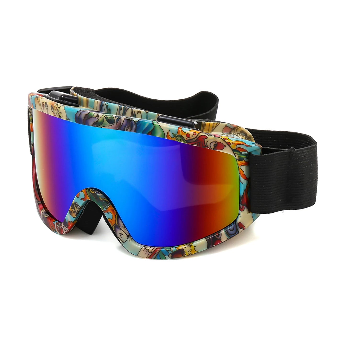 Large Frame Ski Goggles with Colorful Anti-Glare Lens