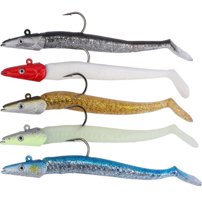 HookUpCo. 5pcs Soft Wobblers Fishing Lures Set