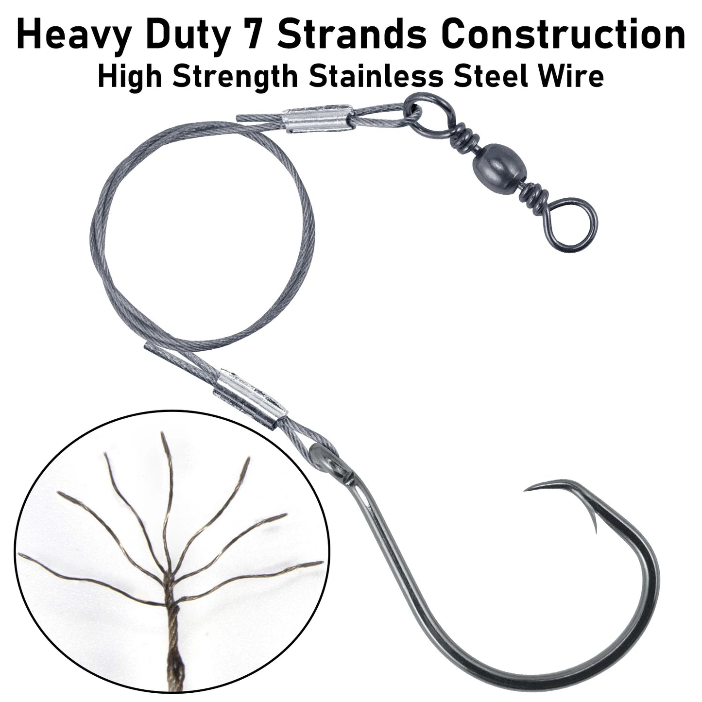 HookUpCo. Stainless Steel Circle Hooks Rig 5pcs - HookUpCo.