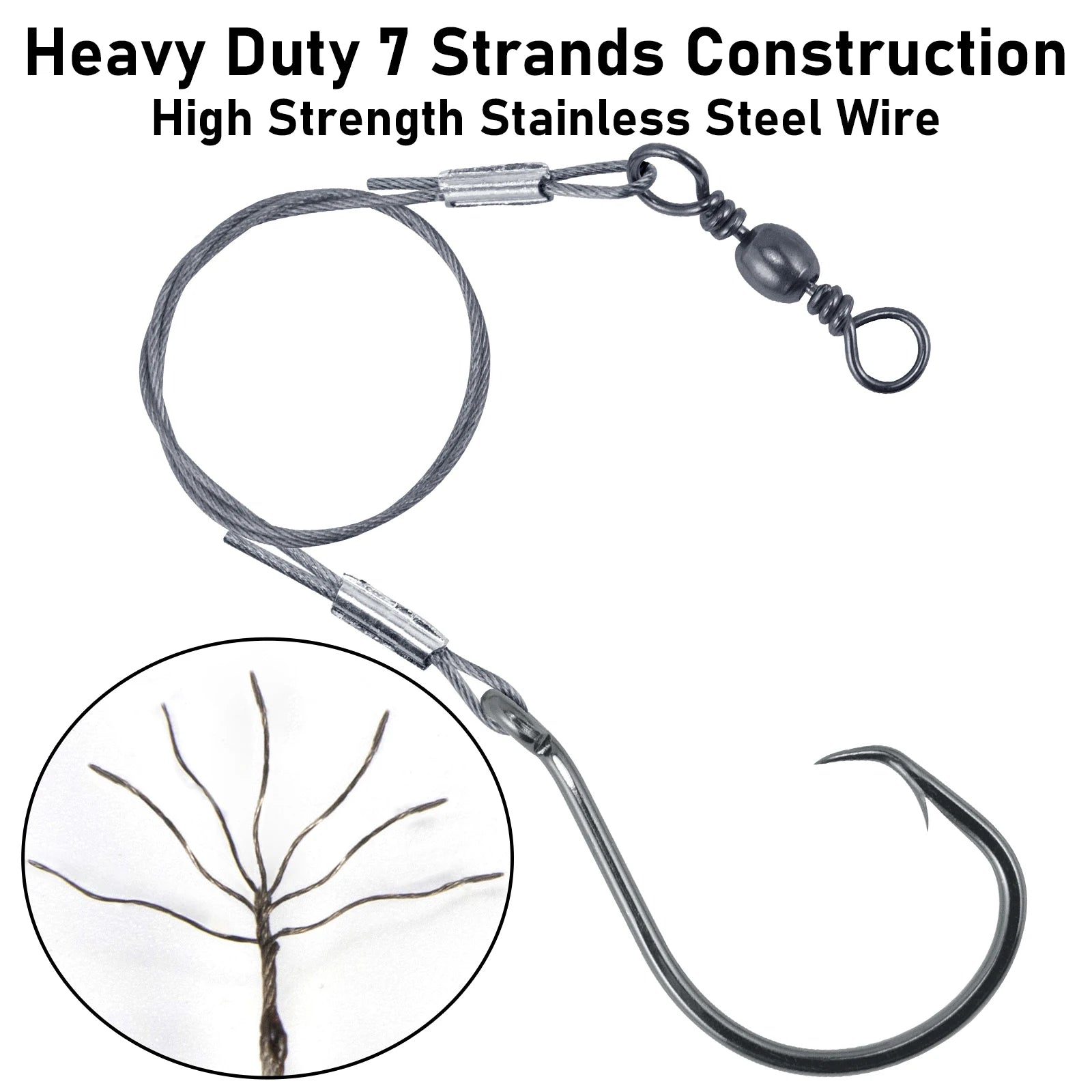 HookUpCo. Stainless Steel Circle Hooks Rig 5pcs - HookUpCo.